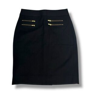 Banana Republic Black Pencil Skirt with Gold Zippers